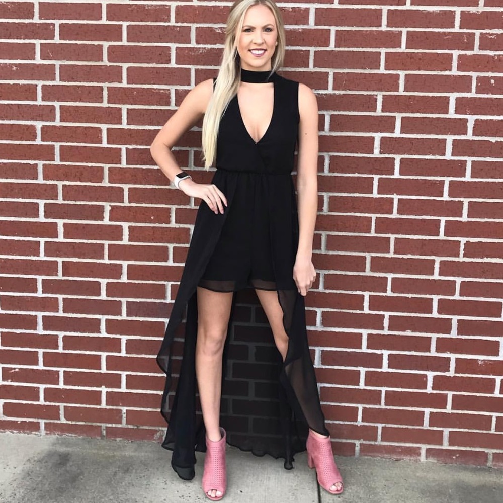 Black maxi romper! NWT boutique brand!